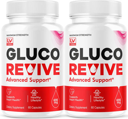 (2 Pack) Gluco Revive Capsules - Official – Maximum Strength Formula: Potent blend of vitamins and minerals to – Image 1