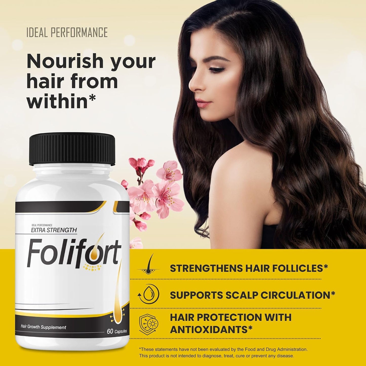 IDEAL PERFORMANCE Folifort Hair Growth Capsules – Extra Strength Vitamins (180 Capsules, 3 Pack) - görsel 2