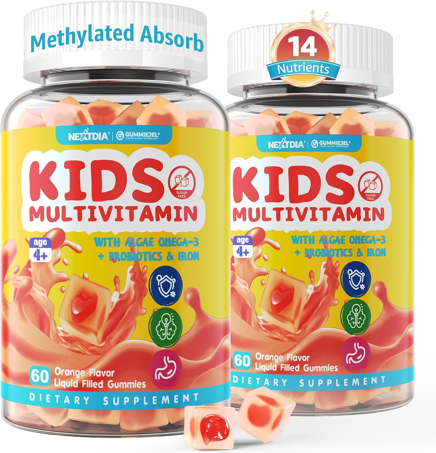 Kids Multivitamin Gummies with Iron – Sugar-free – Daily Vitamins + Probiotics & Algae Omega 3 - görsel 10