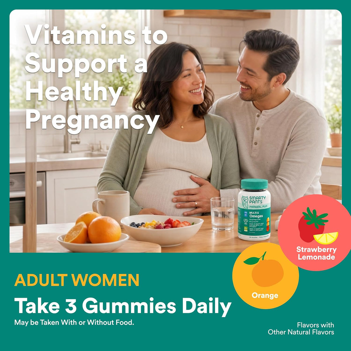 SmartyPants Prenatal Multivitamin Gummies, Omega 3 (DHA/EPA), Methylfolate, Biotin, Vitamin D3, C, Vitamin B12, B6, Vitamin – Image 7