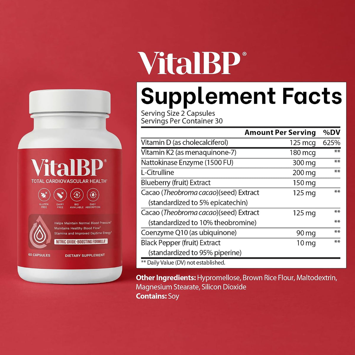 Vital BP – Support for Healthy Blood – Wild Blueberry Extract & Cacao: Rich in antioxidants like anthocyanins and – Image 6