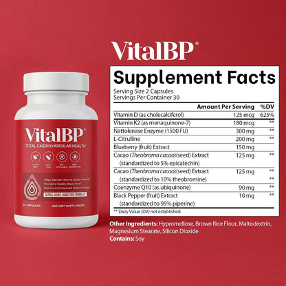 Vital BP – Support for Healthy Blood – Wild Blueberry Extract & Cacao: Rich in antioxidants like anthocyanins and – Image 6