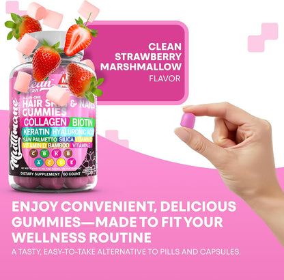 Clean Nutraceuticals Biotin Collagen Keratin Gummies | Hair, Skin and Nails Vitamins for Women's | Hyaluronic Acid Bamboo – Image 7