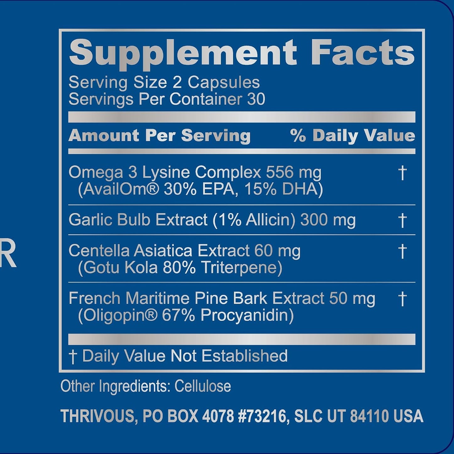 Thrivous Omega Cardioprotector – Advanced Heart & Circulation Support – 60 Vegan Capsules - görsel 5