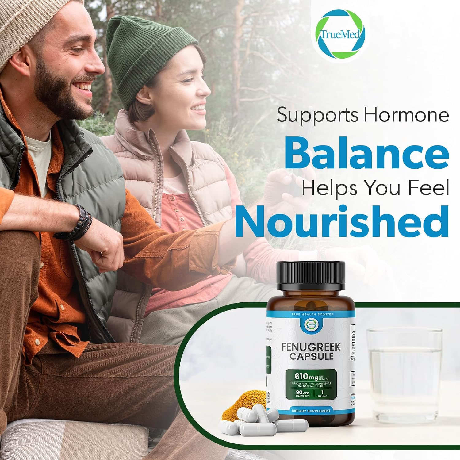 TRUEMED Organic Fenugreek Capsules 610 mg – Digestive Comfort, Natural Energy & Wellbeing Support (90 Capsules) - görsel 7