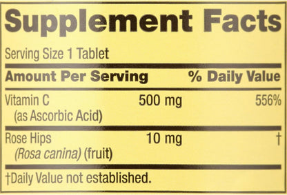 Vitamin C 500mg with Rose Hips, 250 Tablets