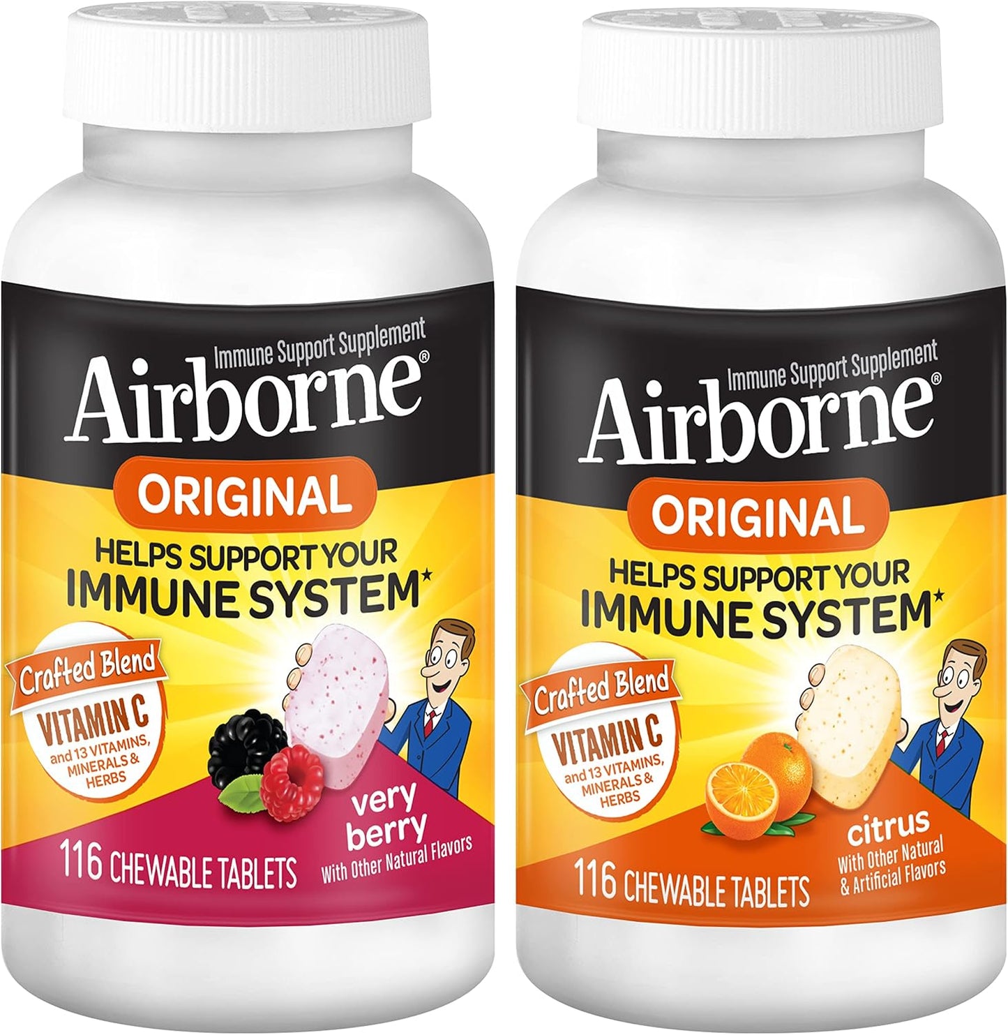 Airborne 750mg Vitamin C Immune Support Supplement Gummies for Adults, Zesty Orange Flavour, Gluten free Crafted Blend with Powerful Antioxidants Vitamins A C & E, 63 Gummies (2 Pack) - görsel 9