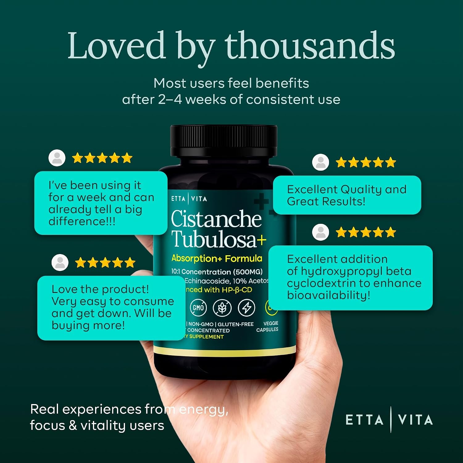 Potent Cistanche Tubulosa Capsules (500mg) – Standardised to 50% Echinacoside & 10% Acetoside – Supports Stress Response, Mood & Hormonal Balance for Men and Women's - görsel 6