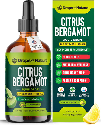 Citrus Bergamot Extract 20:1 – Vegan, Non-GM, Gluten Free Liquid Supplement (Citrus, 60ml)