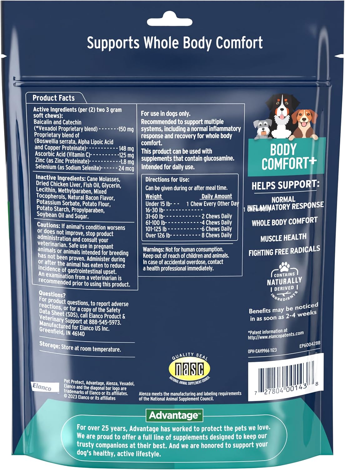 Pet Protect Whole Body Comfort+ Supplement for Dogs – Vet-Formulated Alenza, Supports Normal Inflammatory Response, Chicken-Flavoured Soft Chews (120 Count) - görsel 2