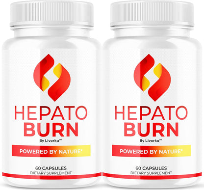 (2 Pack) Hepato Burn Capsules - HepatoBurn Pills Supplement Support, Hepatoburn Advanced Formula - All Natural Vitamin Energy and Wellbeing, Hepato Burn Premium Formula, 120 Capsules for 2 Months