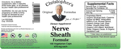 Christopher's Original Formulas Nerve Sheath Formula Capsules, 100 capsules
