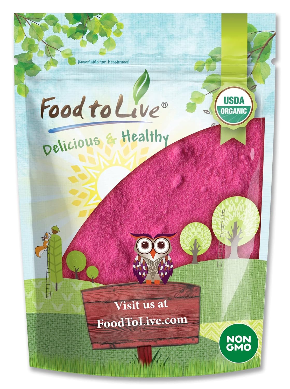 Food to Live Organic Dragon Fruit Juice Powder, 170g – Red Pitaya Powder - görsel 1