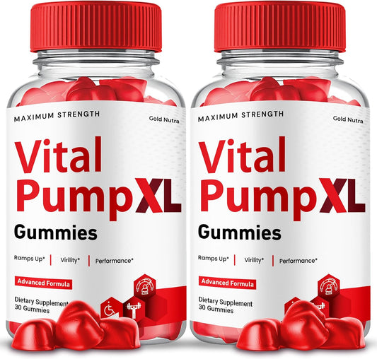 Gold Nutra Vital Pump XL Gummies - High Potency Max Performance Supplement (2 Pack) – Image 1