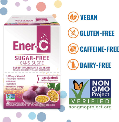 Ener-C Sugar Free Multivitamin Drink Mix - Passionfruit, 60 Count