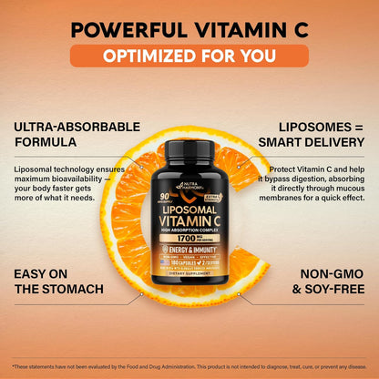 Liposomal Vitamin C 1700 mg – High – Skin Health and Vitality: Vitamin C contributes to collagen synthesis, which – Image 4
