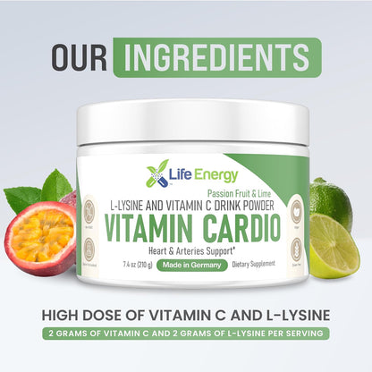 Life Energy High-Dosed Vitamin C & L-Lysine Drink Mix - Passion Fruit & Lime, 210g – Image 4