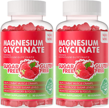 Magnesium Glycinate Gummies 1000mg with – Magnesium Glycinate – A chelated form of magnesium bound to glycine. – Image 1