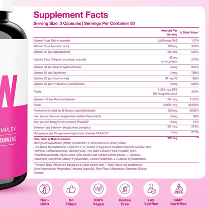 GOBIOTIX Hair, Skin & Nails Vitamins for – With consistent use, many women's notice shinier hair, stronger nails – Image 6