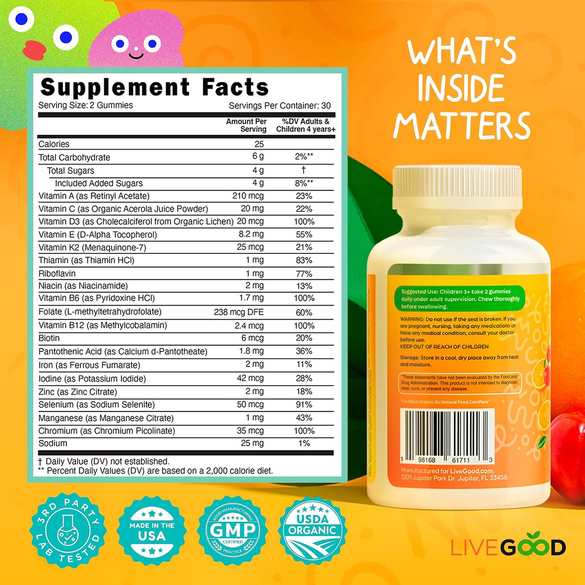 LIVEGOOD Organic Children’s Multivitamin – Energy metabolism : B vitamins help turn food into fuel for active – Image 3