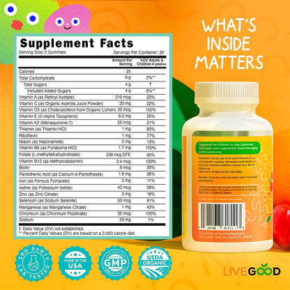 LIVEGOOD Organic Children’s Multivitamin – Energy metabolism : B vitamins help turn food into fuel for active – Image 3