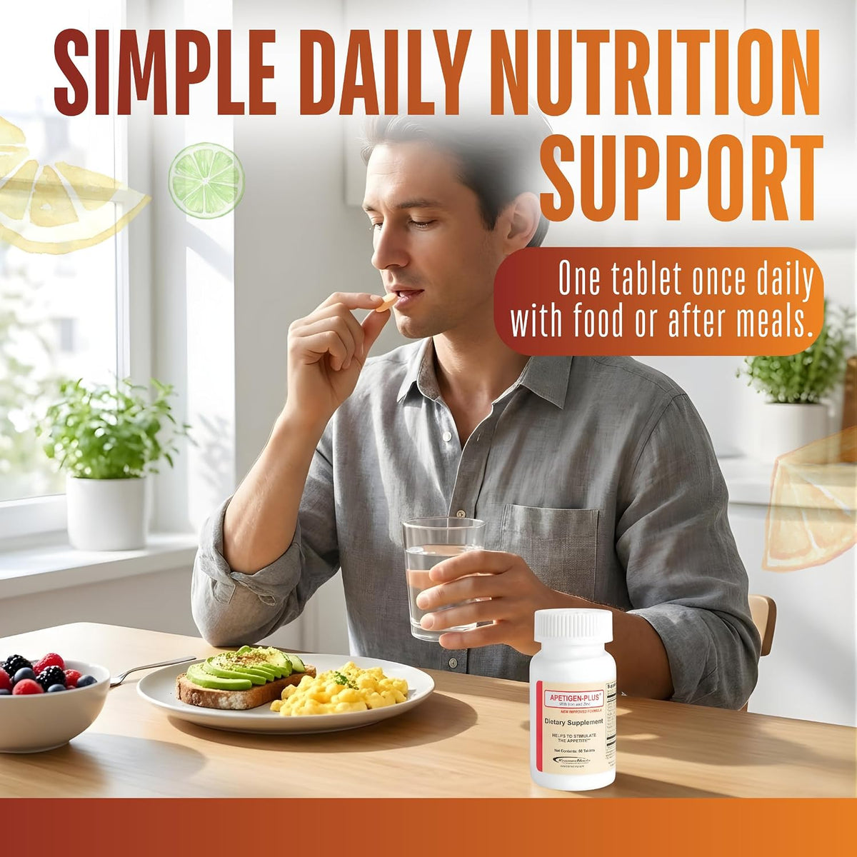 Apetigen-Plus Appetite Stimulant for Weight Gain – Multivitamin with Iron, Zinc, L-Lysine & B-Complex – Appetite Booster – Image 3