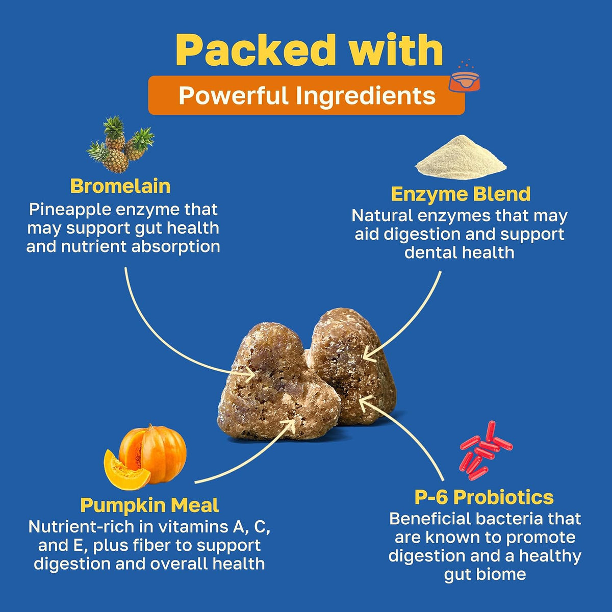Happy Paws No Poo Chews for Dogs – Coprophagia Deterrent with Probiotics, Pumpkin & Enzymes – Beef Flavour, 200 Count – Image 3