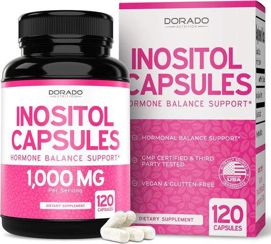 Myo-Inositol 1000mg Capsules – Hormone Balance Support – 120 Capsules – Image 1