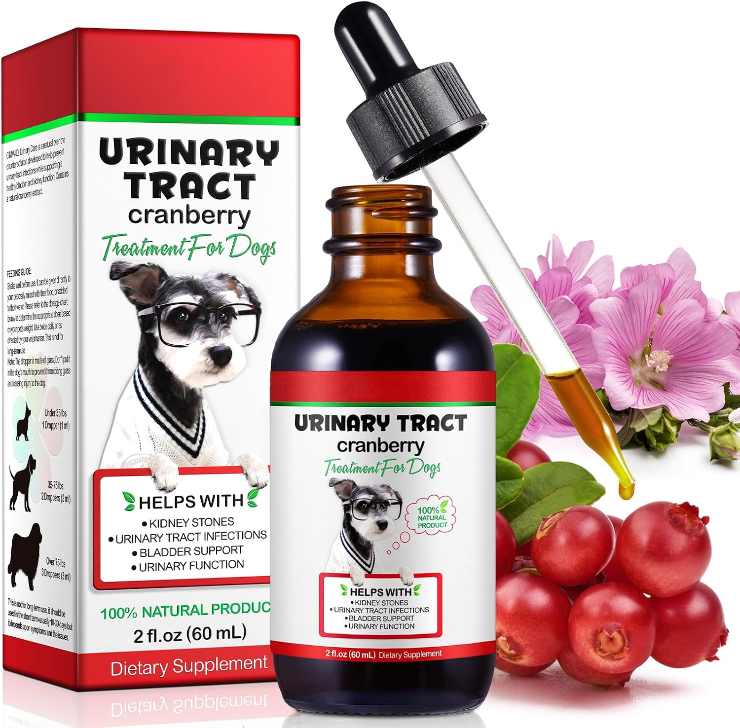 Urinary Tract Supplement for Dogs with Cranberry - 60 ml - görsel 1
