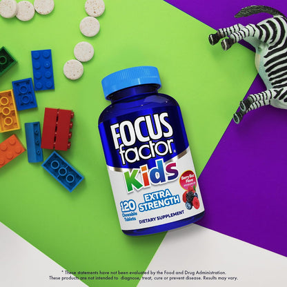 Focussed Factor Kids Extra Strength Daily Chewable – Brain Health Support – 120 Chewable Tablets