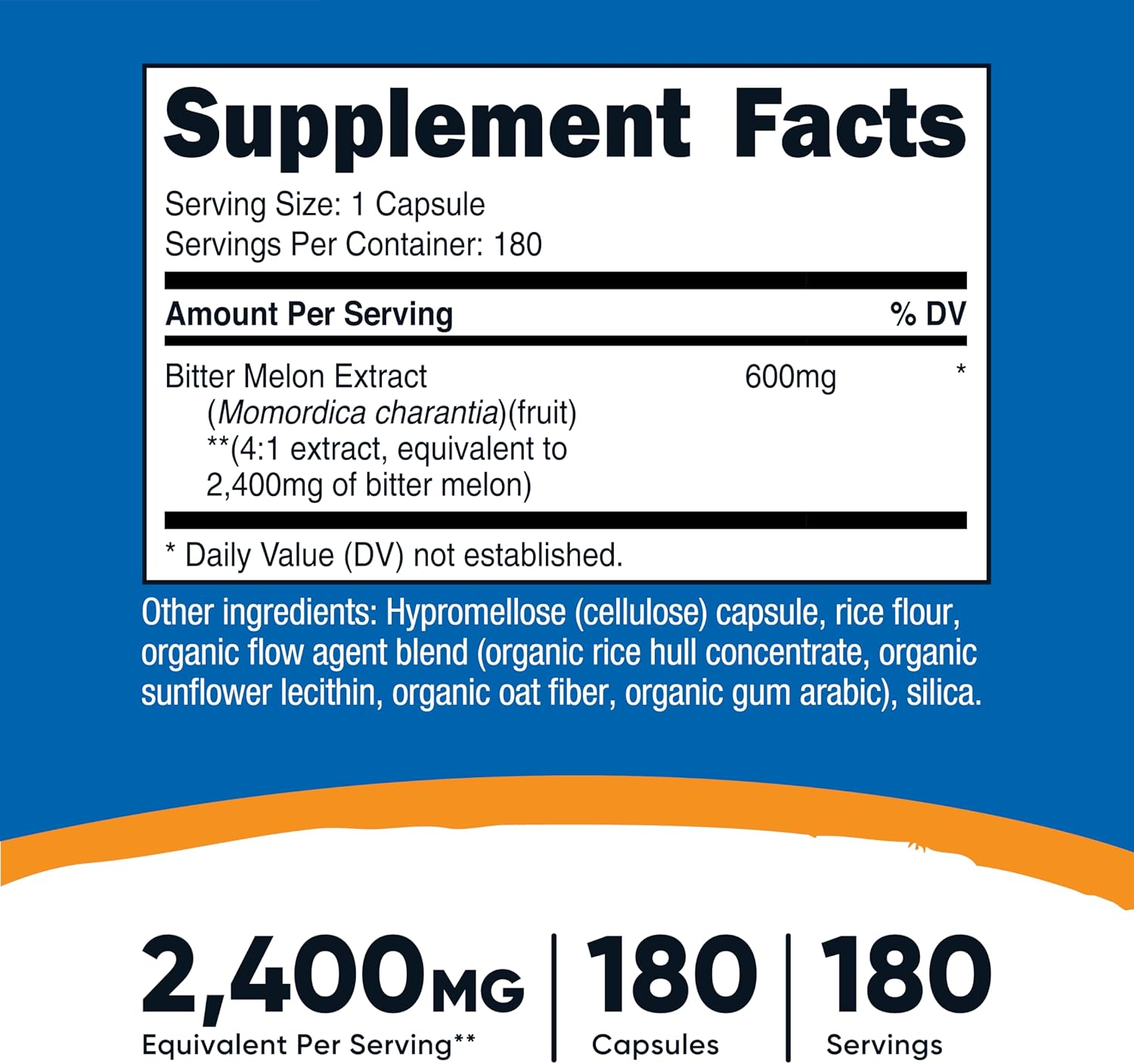 Nutricost Bitter Melon 600mg, 180 Capsules (2 Bottles) - görsel 2