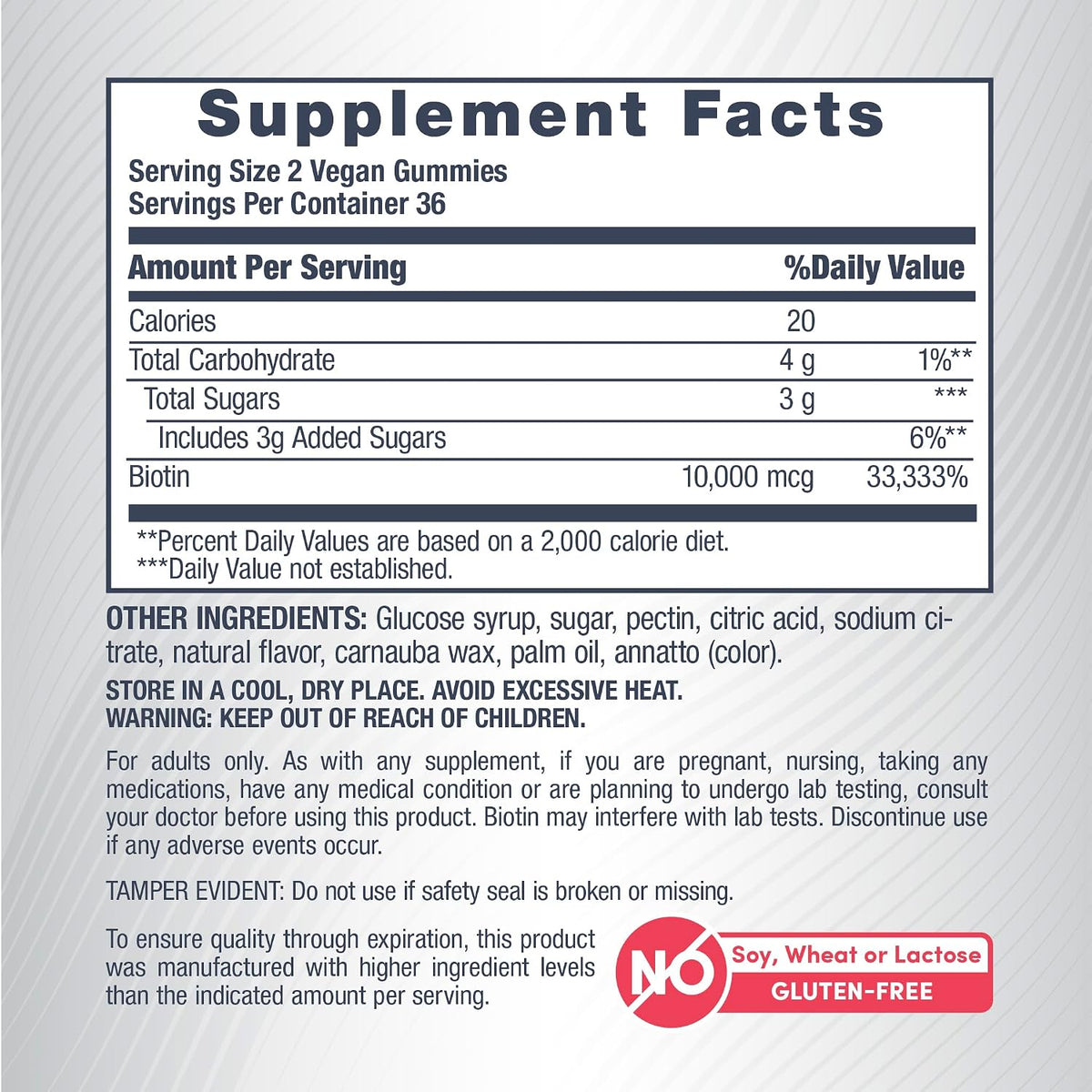 NeoCell Biotin 10,000mcg Gummies - 72 Count - Peach Flavour - Hair, Skin & Nails Supplement – Image 4