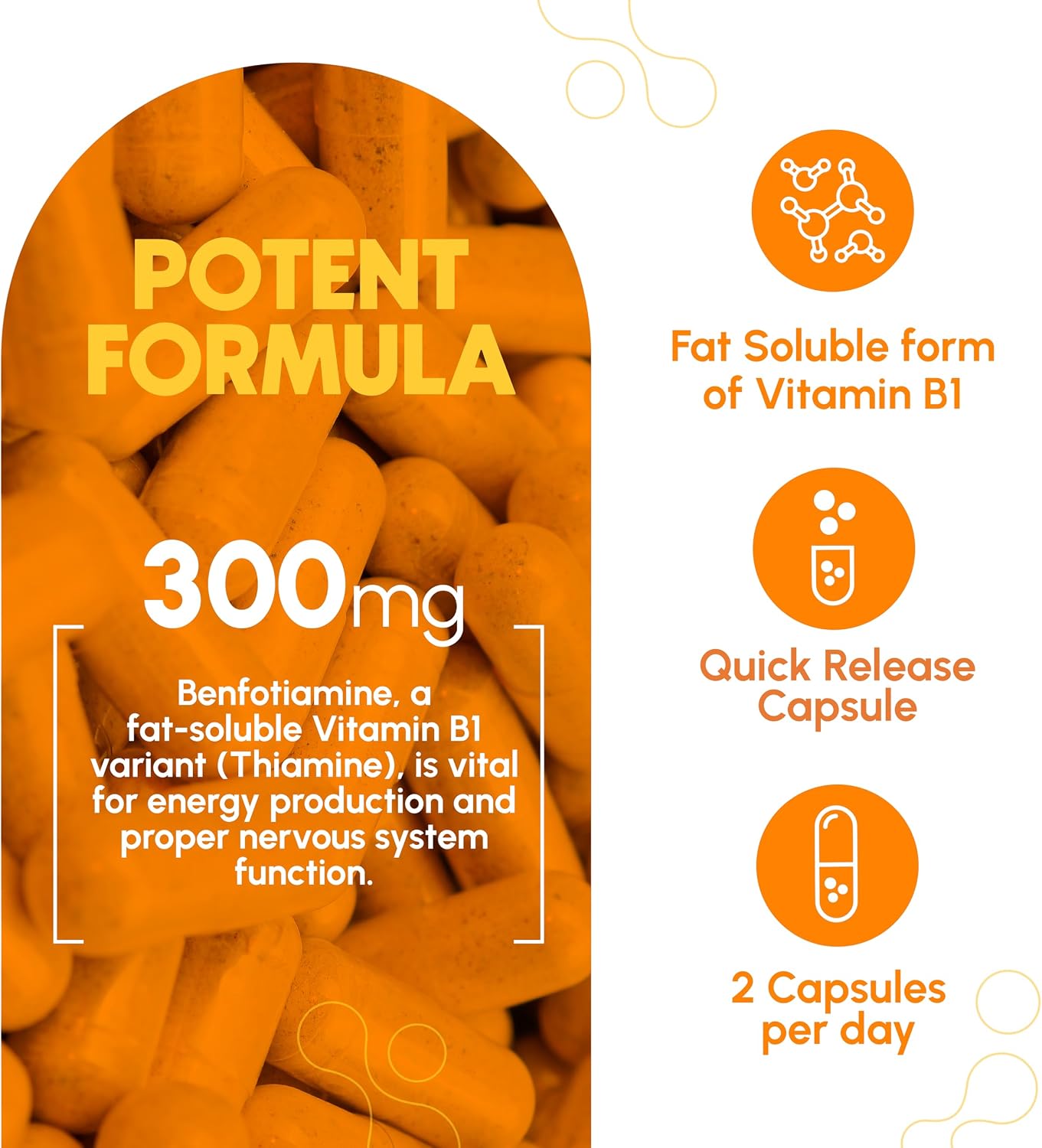 Zenavea Benfotiamine 300 mg, 180 Vegan Capsules (3-Month Supply) - görsel 3