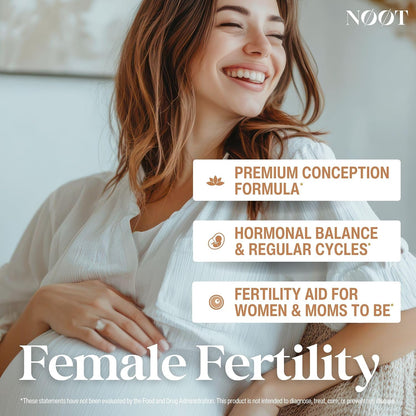 NOOT Conception & Female Fertility Support – – Ovarian Support: Myo-Inositol and D-Chiro Inositol help maintain – Image 2