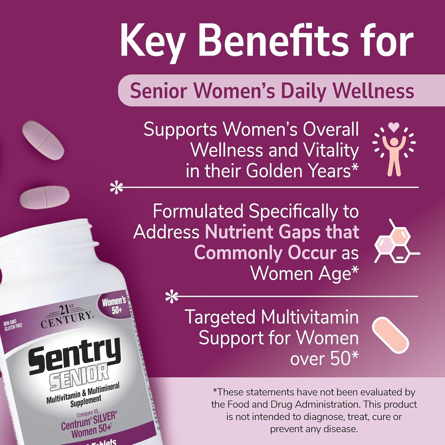 21st Century Sentry Senior Women 50 Plus Multivitamin, 100 Tablets - görsel 2