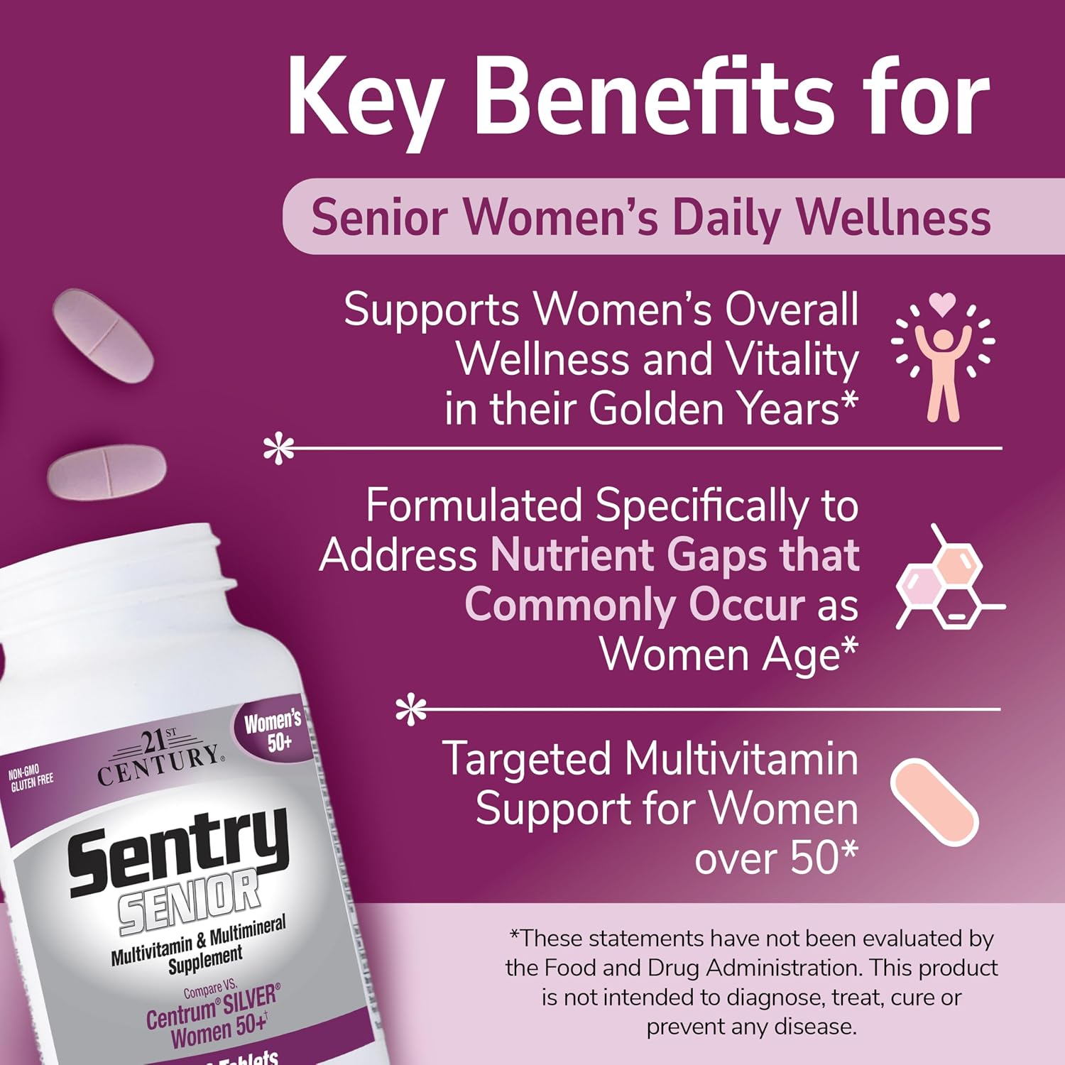 21st Century Sentry Senior Women 50 Plus Multivitamin, 100 Tablets - görsel 2