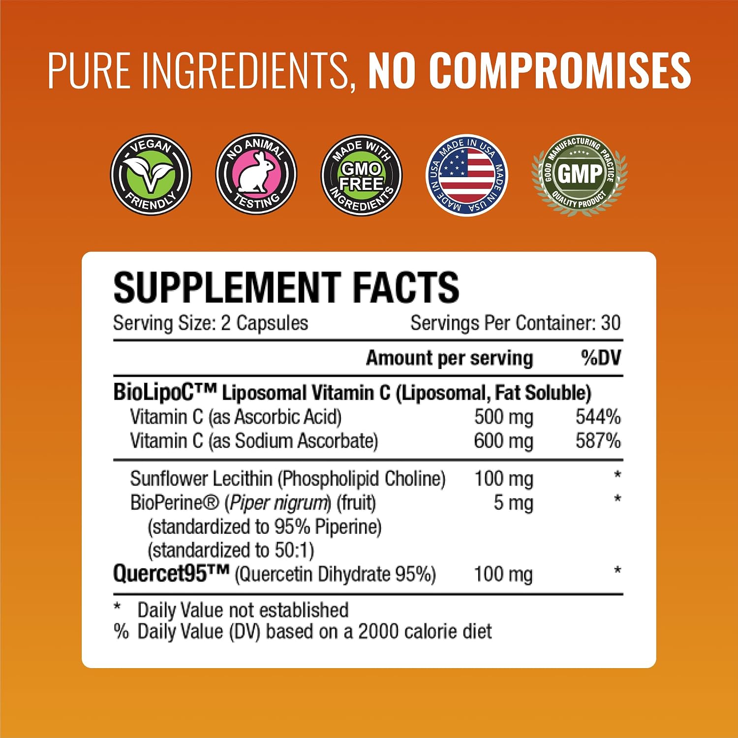 Approved Science Liposomal Vitamin C with Quercetin, 1100 mg, 360 Capsules - görsel 4