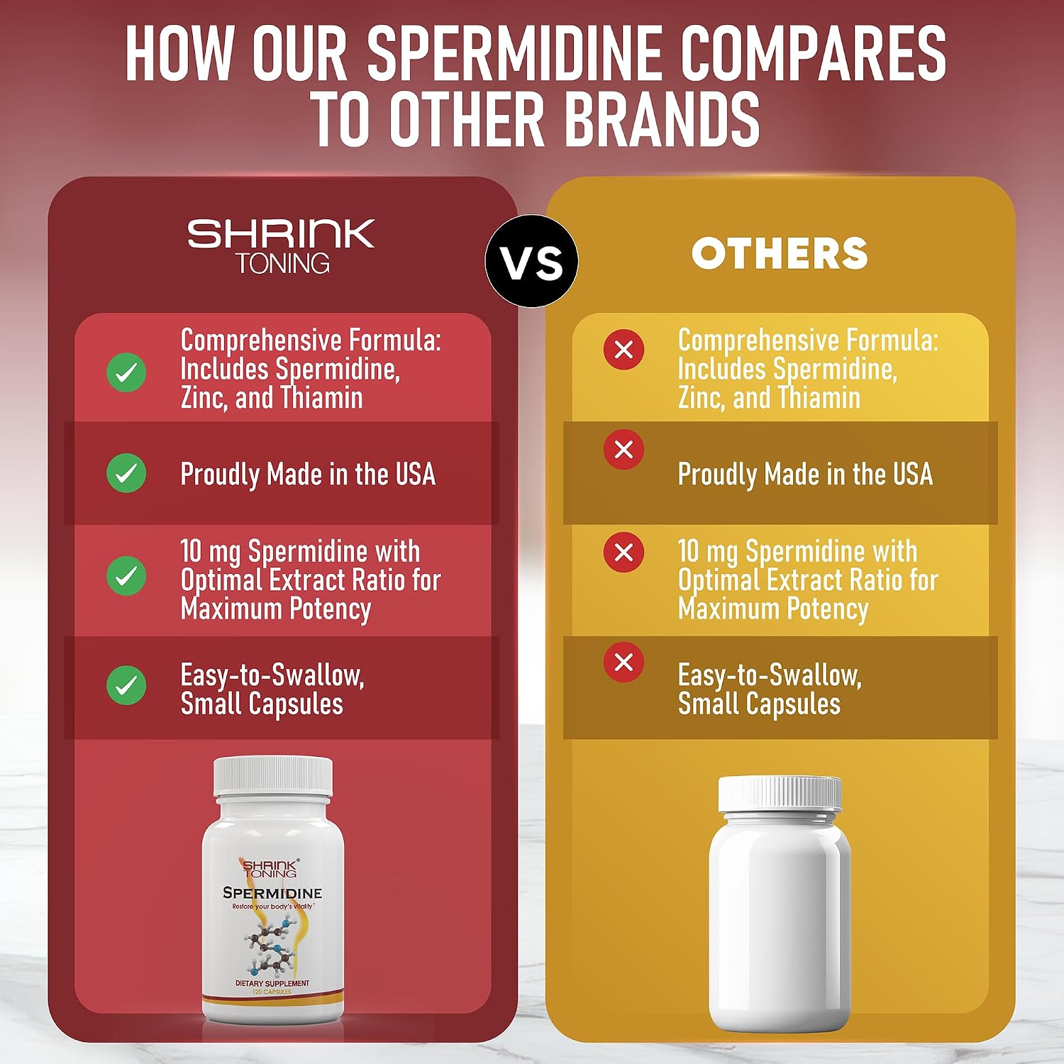 Shrink Spermidine Supplement – Autophagy Support and Healthy Ageing, 120 Vegan Capsules - görsel 3