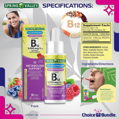 Choice Bundle Spring Valley Liquid Vitamin – Natural berry flavour with no artificial colors or sweeteners – Image 3