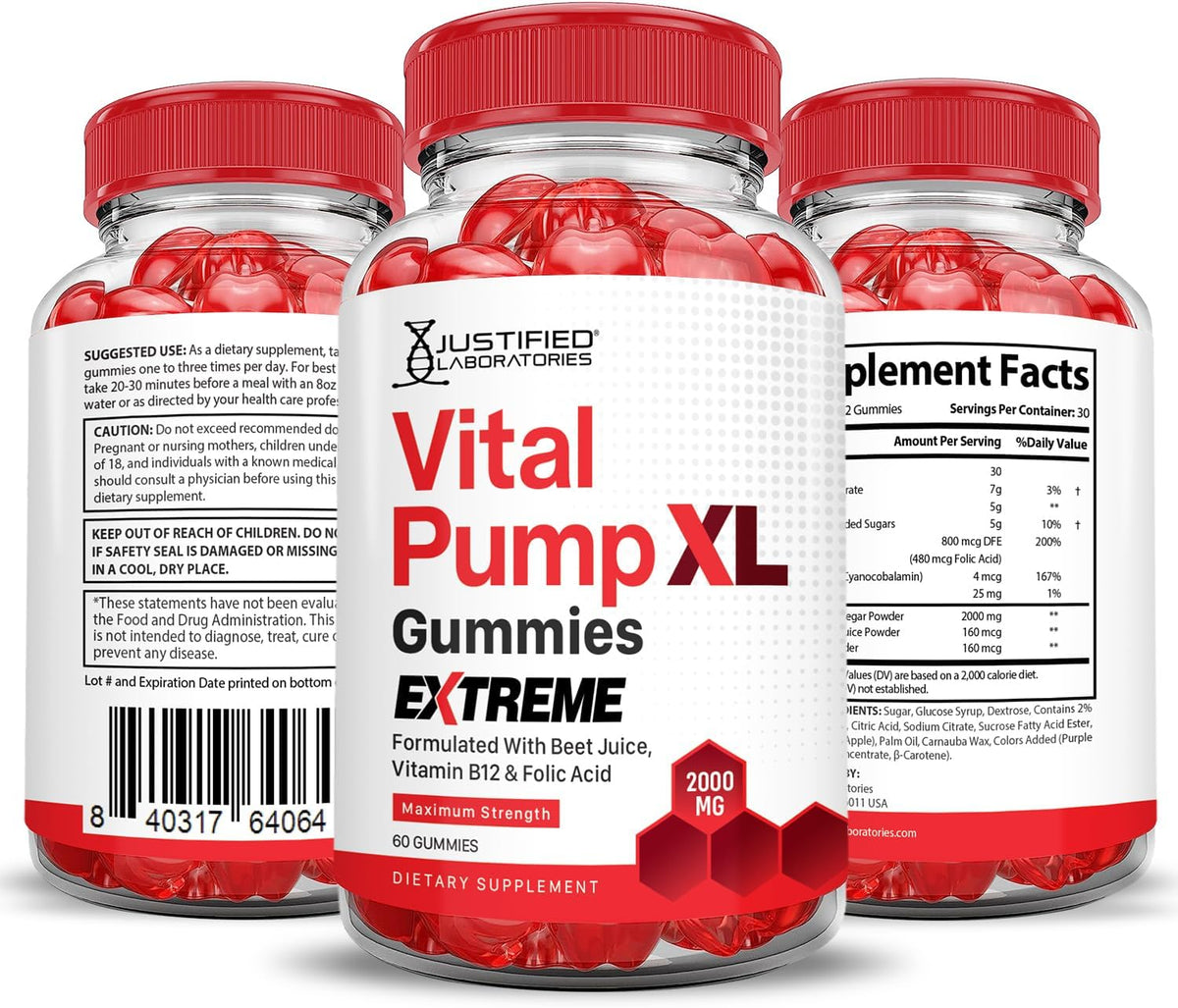 Justified Laboratories Vital Pump XL Extreme – Antioxidant Support: Beetroot and pomegranate powder are rich in – Image 7