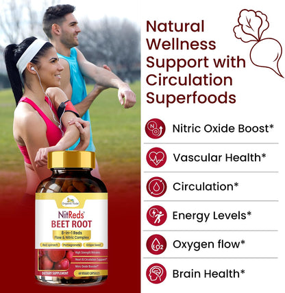 NitReds Beetroot Nitric Oxide Supplement – 60 Capsules