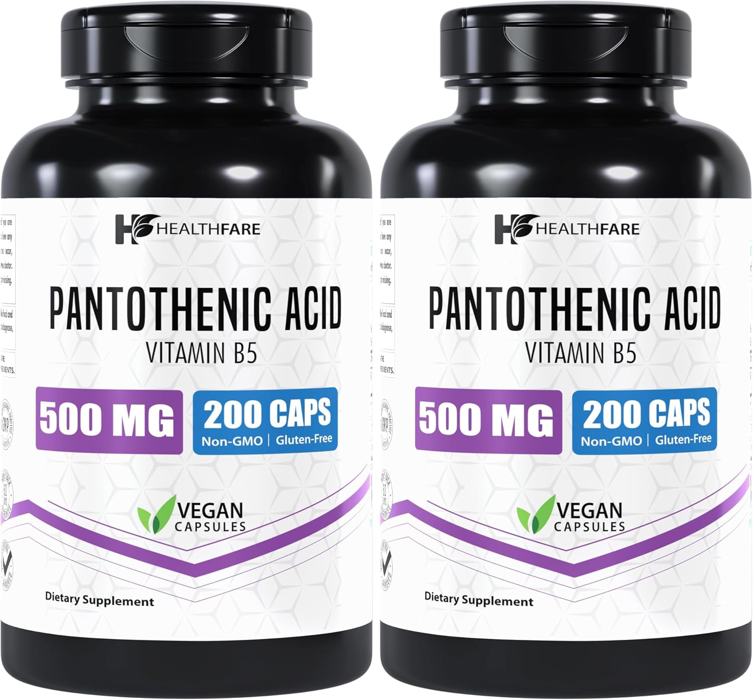 Healthfare Pantothenic Acid 500mg Vitamin B5 Supplement – 200 Vegan Capsules – Extra Strength Energy & Metabolism Support – Non-GM, Gluten free – Manufactured in the USA - görsel 7