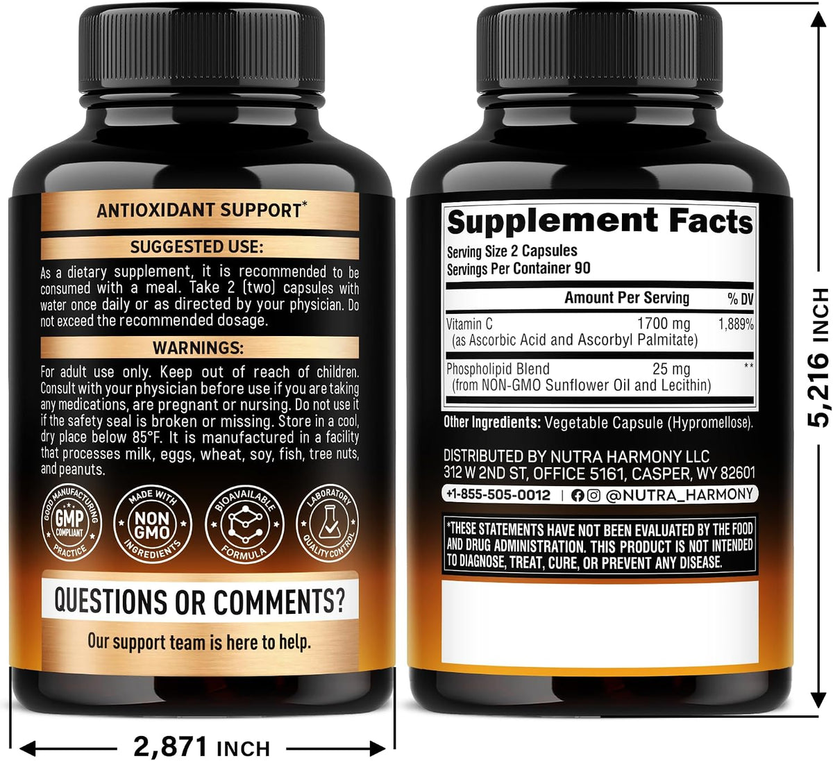 Liposomal Vitamin C 1700 mg – High – Antioxidant Defence: Both ascorbic acid and ascorbyl palmitate act as – Image 2