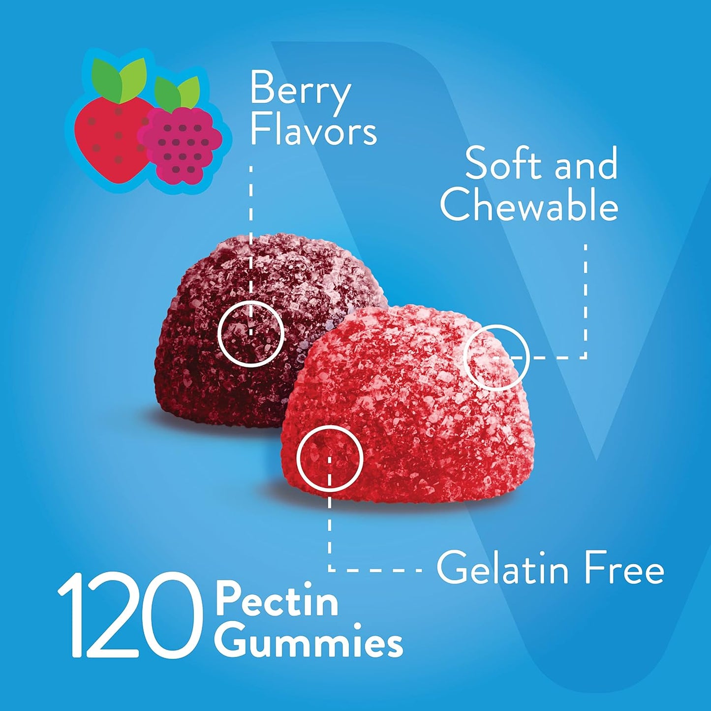 Viteey Vitamin D3 Gummies for Adults & Teens - 5,000 IU Ultra Strength - Berry Flavour - 120 Count - görsel 3