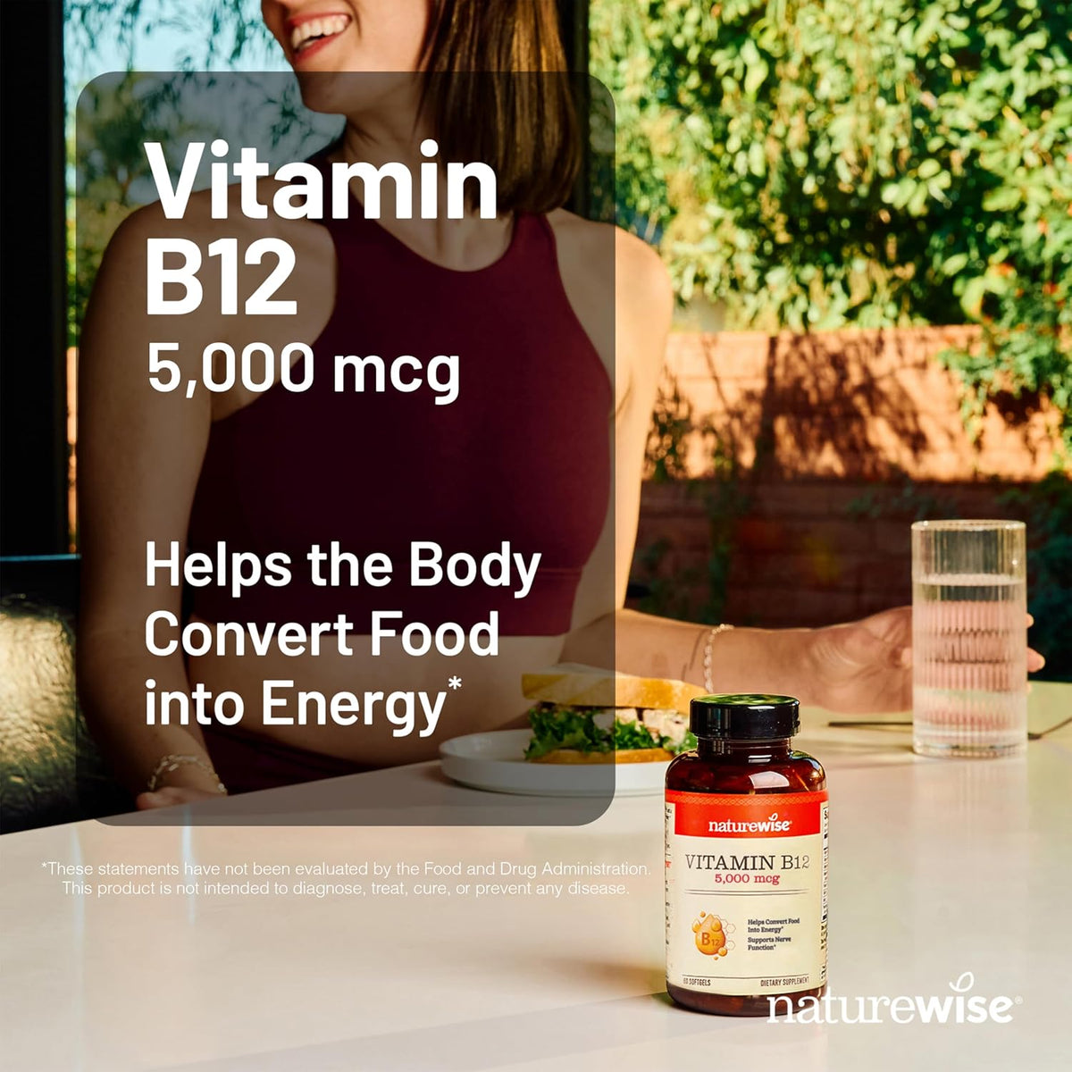 NatureWise Vitamin B12 5000 mcg - Extra – Red Blood Cell Formation : It helps form healthy red blood cells, which – Image 4