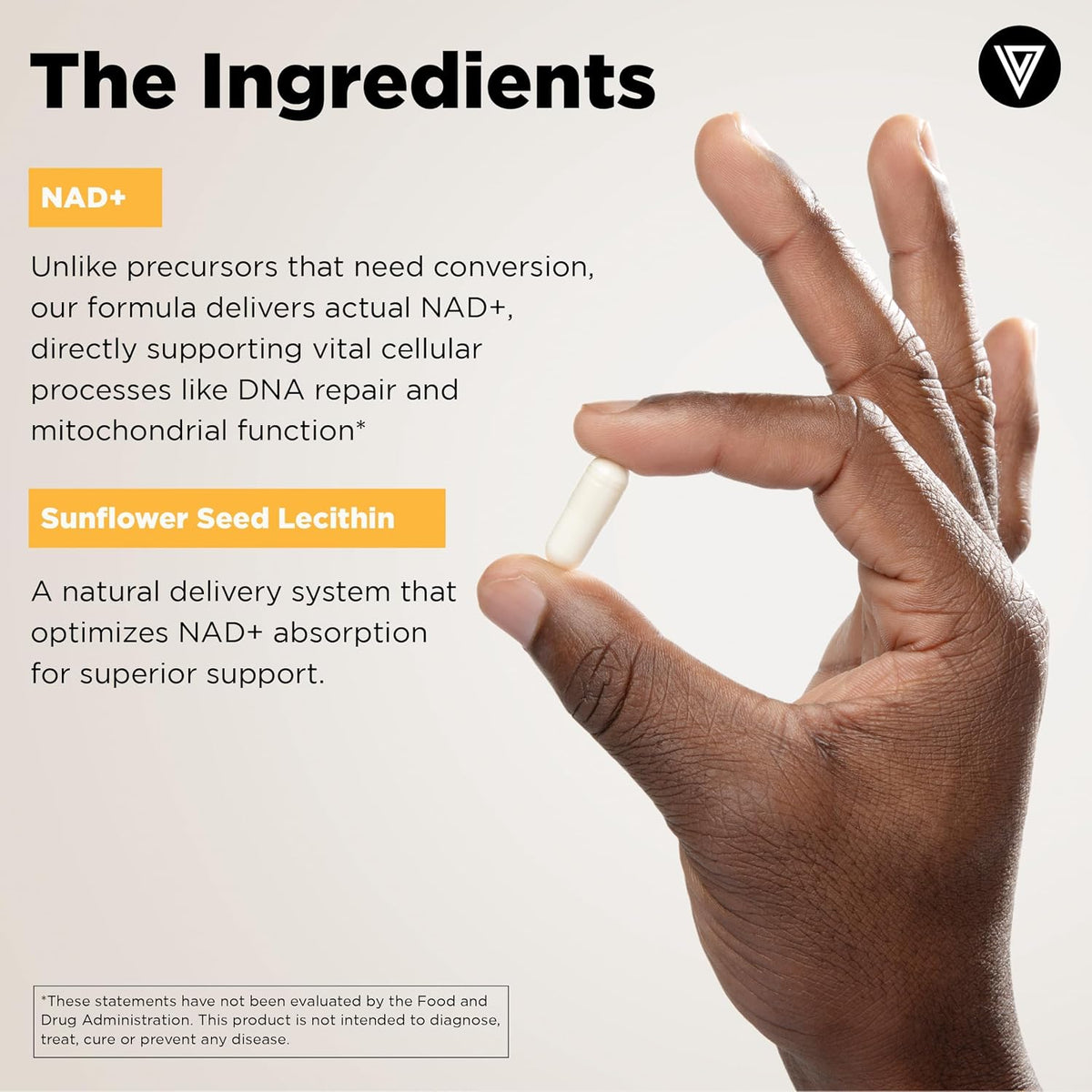 Vital Vitamins NAD+ Supplement - 500mg – NAD+ (Nicotinamide Adenine Dinucleotide): 500mg per serving of pure NAD+ – Image 5