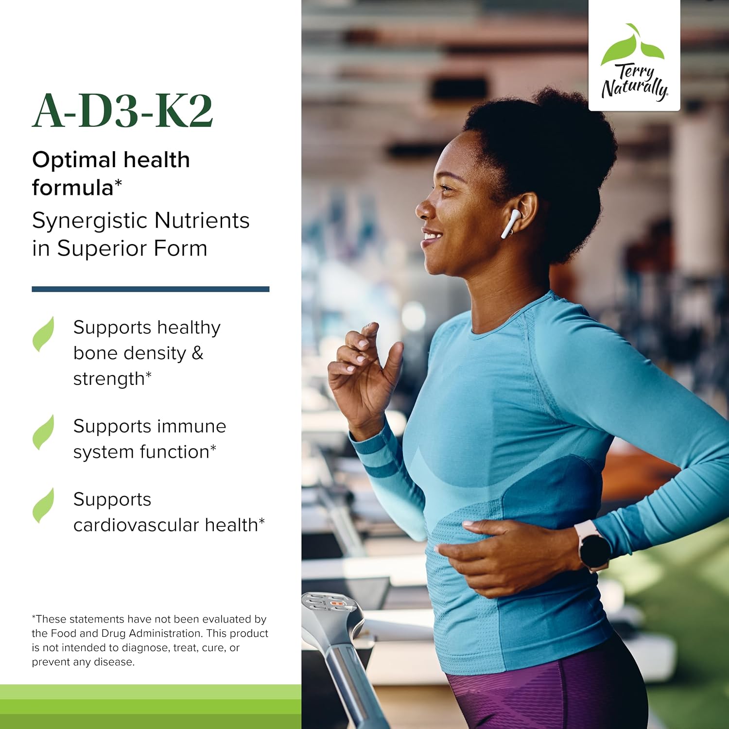Terry Naturally A•D3•K2 - Vitamin A, D3 & K2 Supplement for Immune, Heart & Bone Health (60 Softgels) - görsel 3