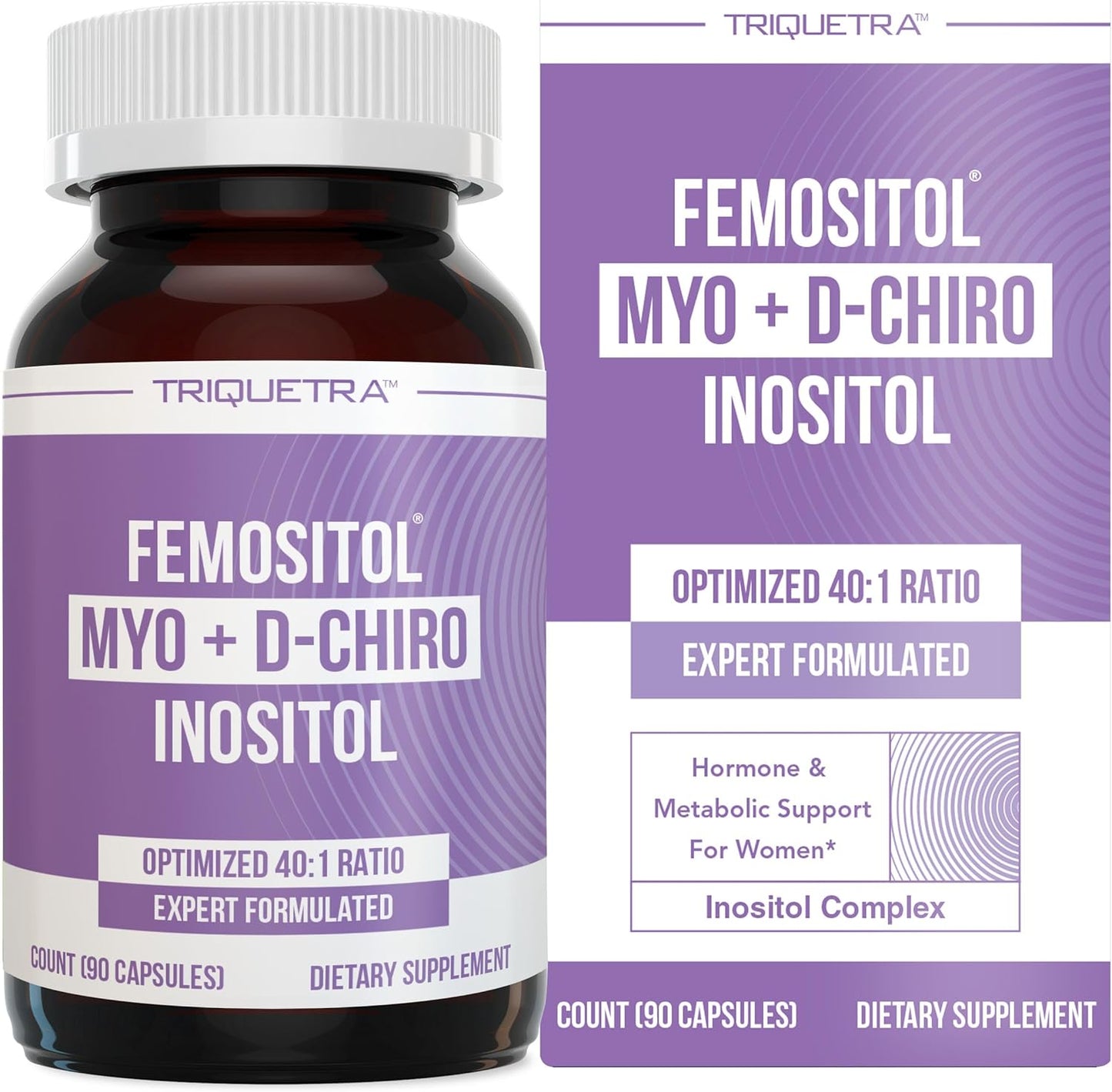 Femositol® Myo-Inositol & D-Chiro Inositol Complex – Clinically Validated 40:1 Ratio (Vitamin B8) | Hormonal Balance & Healthy Ovarian Function Support (90 Capsules – 30 Servings) - görsel 1