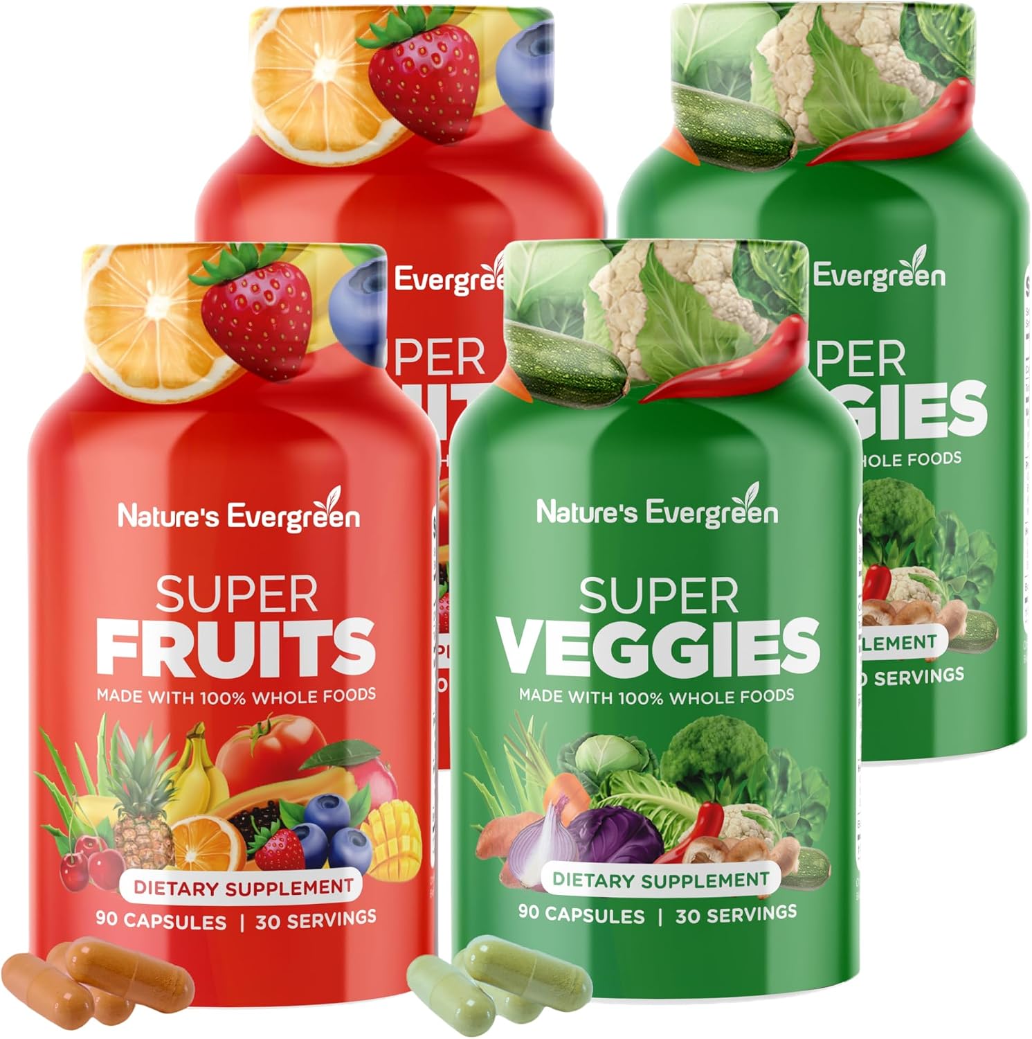 Fruits and Veggies Supplement - Nature's Evergreen - 180 Capsules (Pack of 2) - görsel 9