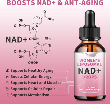 Wanish Liposomal NAD Liquid Supplement – – Promote healthy ageing: By supporting mitochondrial function and – Image 2